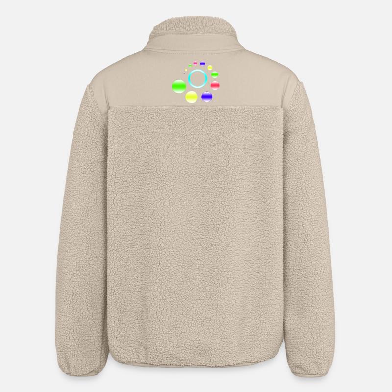Neon-Orbit-Ringburst - Relaxed Fit Unisex Sherpajacke von Stanley/Stella - Beige