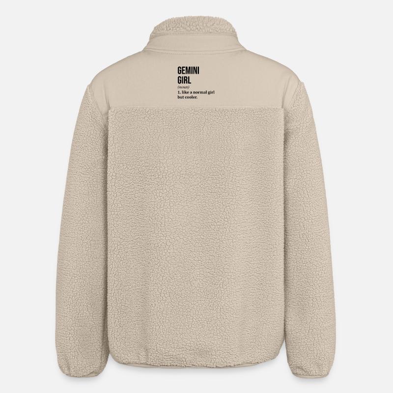 Zwillinge - Relaxed Fit Unisex Sherpajacke von Stanley/Stella - Beige