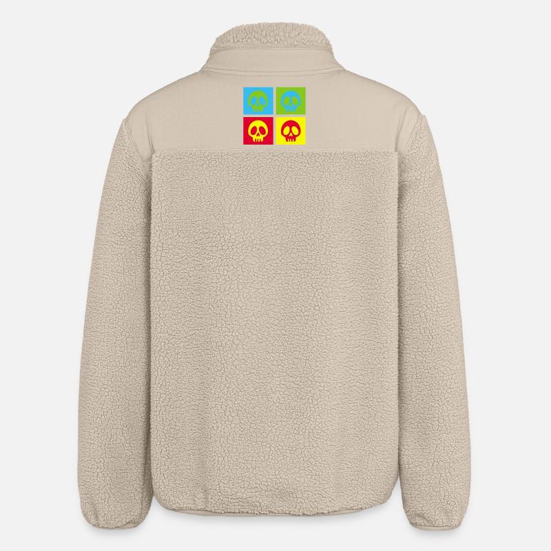 Crâne manga pop art - Veste sherpa unisexe coupe décontractée Stanley/Stella - beige