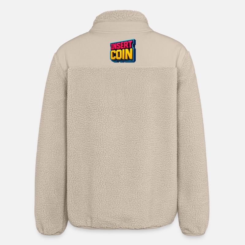 Conception de jeu rétro néon - Veste sherpa unisexe coupe décontractée Stanley/Stella - beige