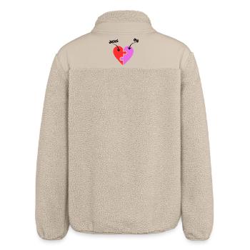Jesus & me - Heart - Puzzle - Christian - Relaxed Fit Unisex Sherpa Jacket by Stanley/Stella - beige - Back