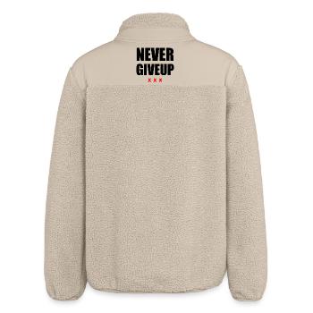Never Give Up Black/Red - Relaxed Fit Unisex Sherpa Jacket by Stanley/Stella - beige - Back