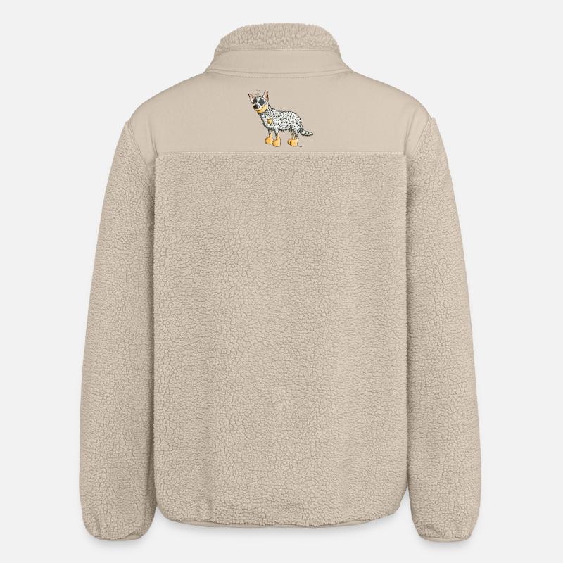 Witziger Australian Cattle Dog - Hund - Relaxed Fit Unisex Sherpajacke von Stanley/Stella - Beige