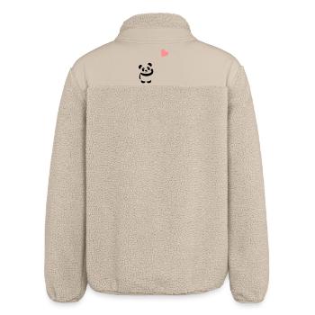 panda heart cute balloon bear big thick kusch - Relaxed Fit Unisex Sherpa Jacket by Stanley/Stella - beige - Back