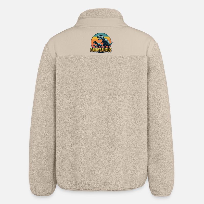Daddysaurus - Relaxed Fit Unisex Sherpajacke von Stanley/Stella - Beige