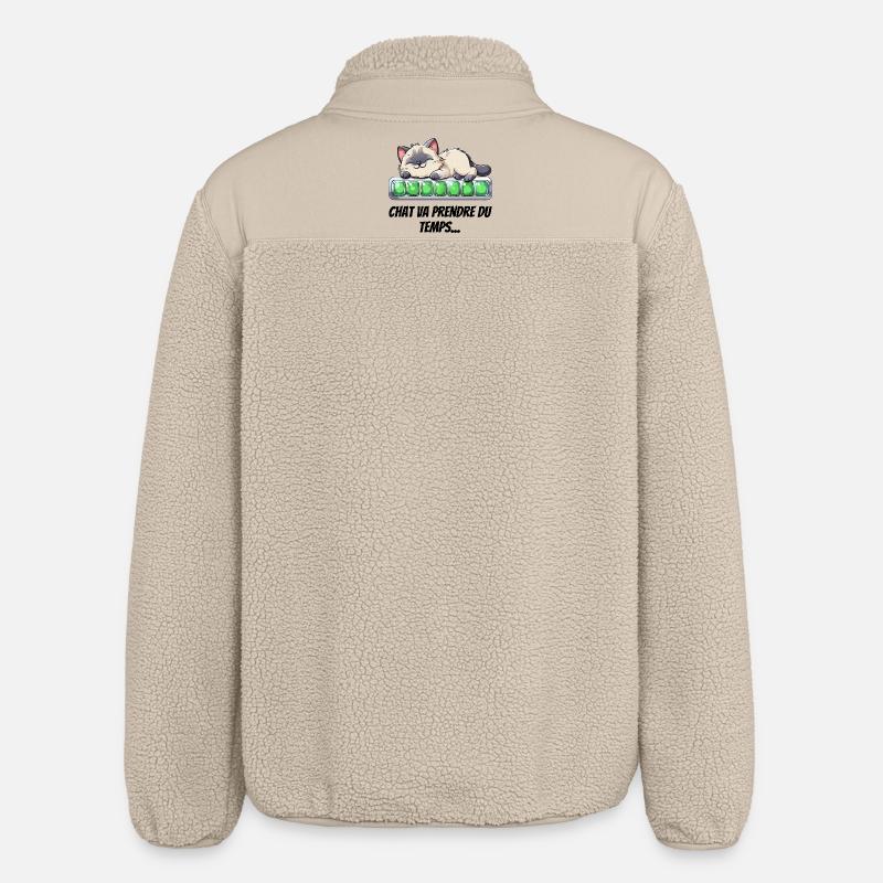 Katze wird Zeit brauchen - süßes Kätzchen - Relaxed Fit Unisex Sherpajacke von Stanley/Stella - Beige