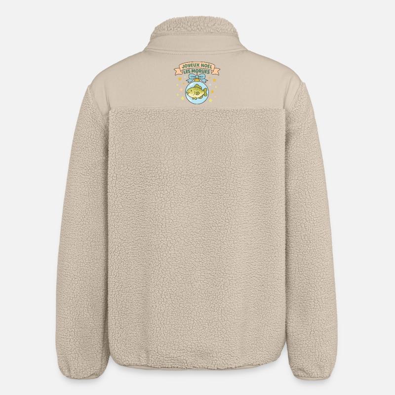Noël Morues dans Boule Poisson - Veste sherpa unisexe coupe décontractée Stanley/Stella - beige