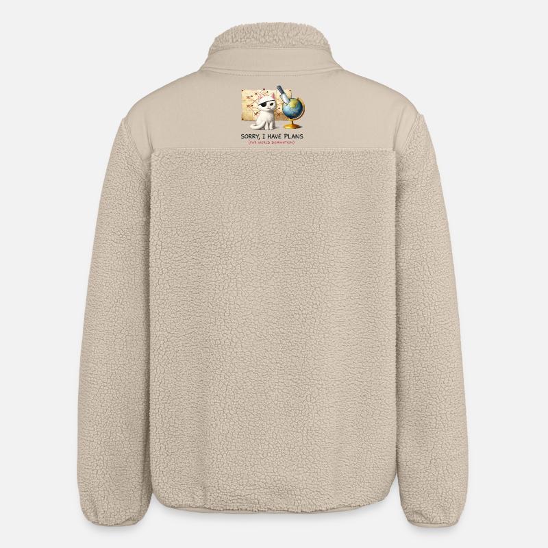 Evil Cat Weltbeherrschungs-Pläne - Relaxed Fit Unisex Sherpajacke von Stanley/Stella - Beige