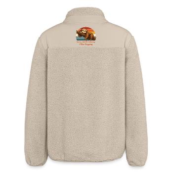 Lazy Sloth Shirt I Was Napping Funny - Relaxed Fit Unisex Sherpa Jacket by Stanley/Stella - beige - Back