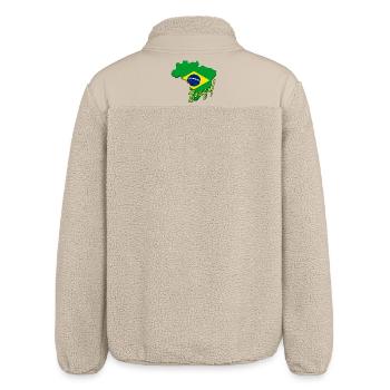 Map of Brazil, flag of Brazil - Relaxed Fit Unisex Sherpa Jacket by Stanley/Stella - beige - Back