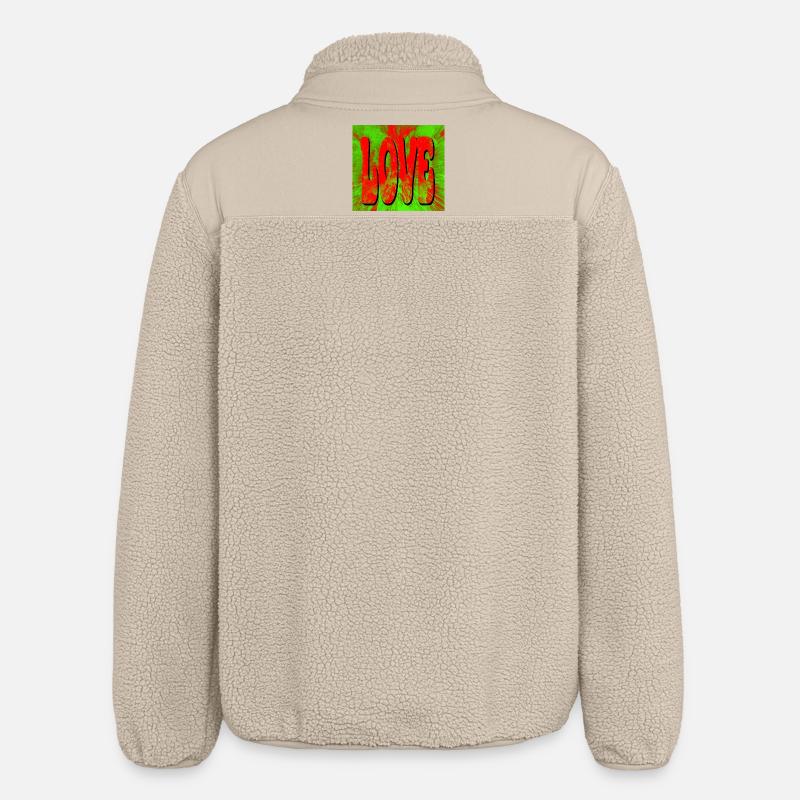 L’amour dans le style rétro tie-dye - Veste sherpa unisexe coupe décontractée Stanley/Stella - beige