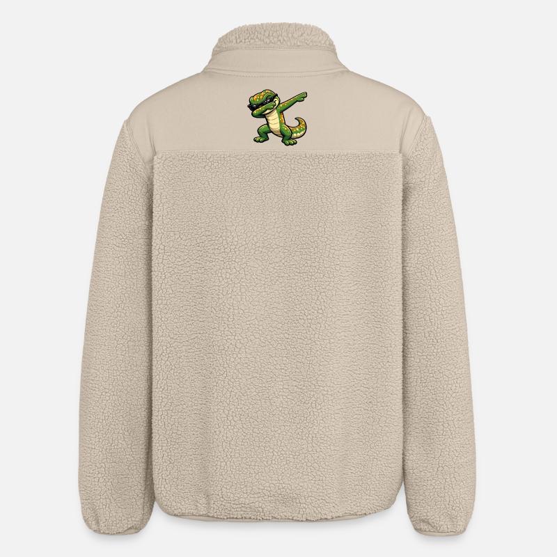 Dabbing Gecko - Relaxed Fit Unisex Sherpa Jacket by Stanley/Stella - beige