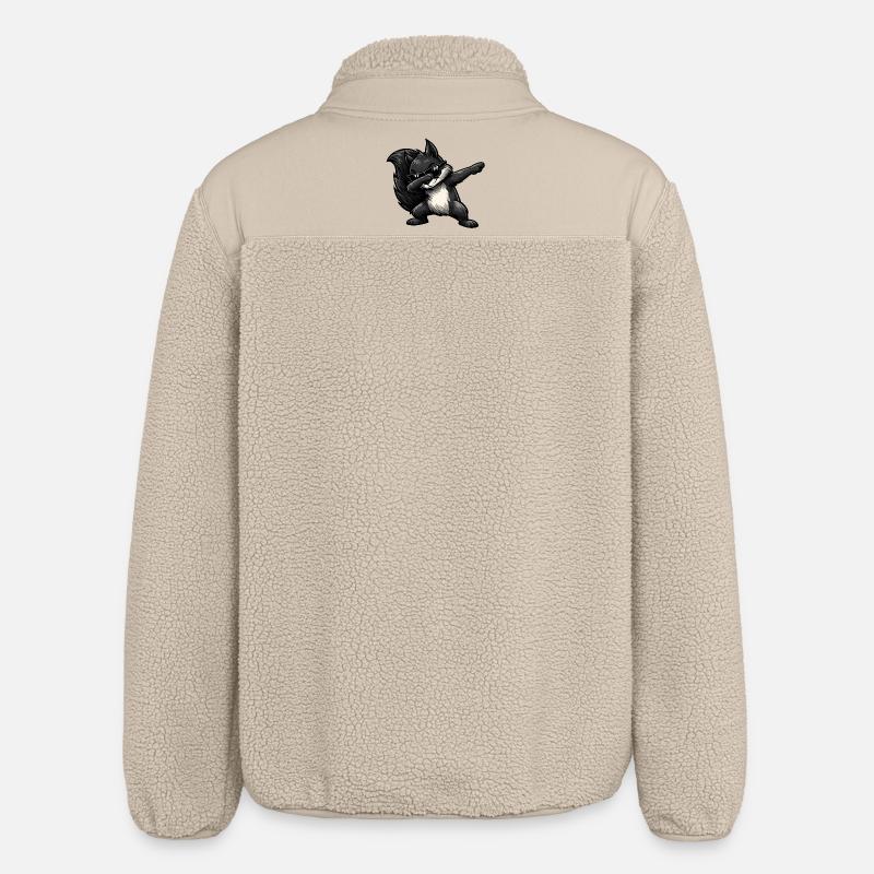 Dabbing Schwarzes Eichhörnchen - Relaxed Fit Unisex Sherpajacke von Stanley/Stella - Beige