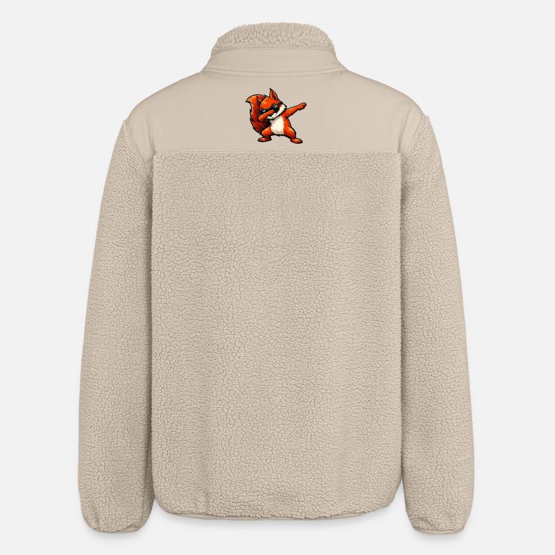 Dabbing Rotes Eichhörnchen - Relaxed Fit Unisex Sherpajacke von Stanley/Stella - Beige