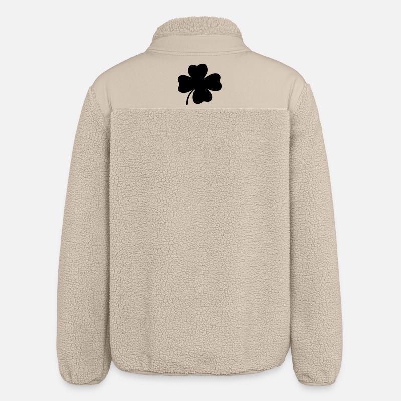 Four-leaf clover - Relaxed Fit Unisex Sherpa Jacket by Stanley/Stella - beige
