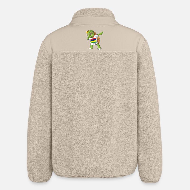 Mauritius Dabbing Schildkröte - Relaxed Fit Unisex Sherpajacke von Stanley/Stella - Beige