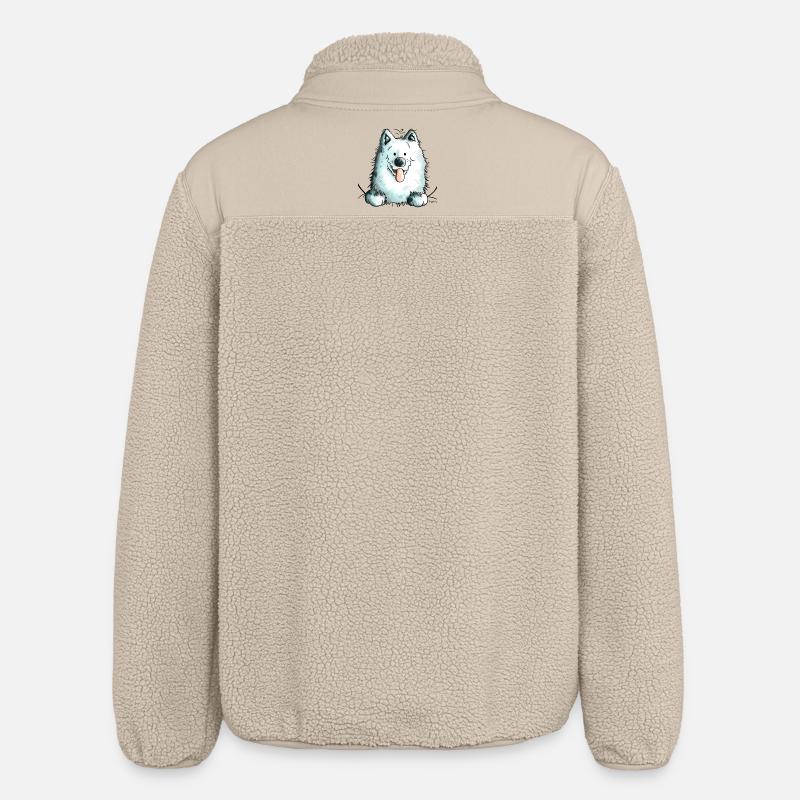 Neugieriger Samojede - Relaxed Fit Unisex Sherpajacke von Stanley/Stella - Beige