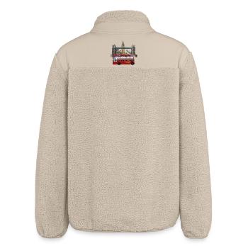 London Landmarks Collage - Relaxed Fit Unisex Sherpa Jacket by Stanley/Stella - beige - Back