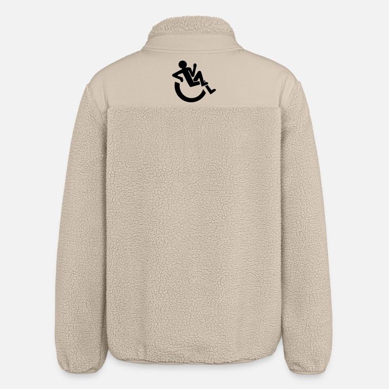 Entspannter Rollstuhlfahrer, Roller, Behinderter # - Relaxed Fit Unisex Sherpajacke von Stanley/Stella - Beige