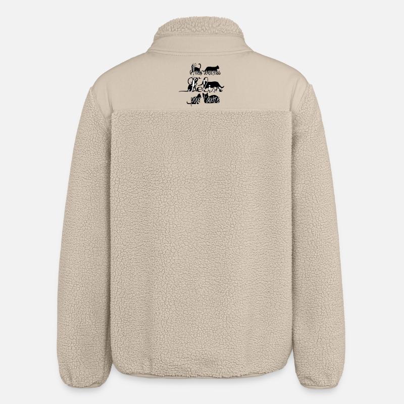 Katze - Relaxed Fit Unisex Sherpajacke von Stanley/Stella - Beige