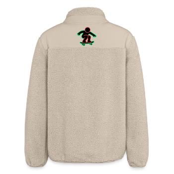 Neon Skateboarder Linienkunst - Relaxed Fit Unisex Sherpajacke von Stanley/Stella - Beige - Hinten