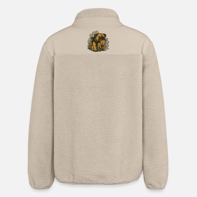 Duo chien et chat de garde - Veste sherpa unisexe coupe décontractée Stanley/Stella - beige