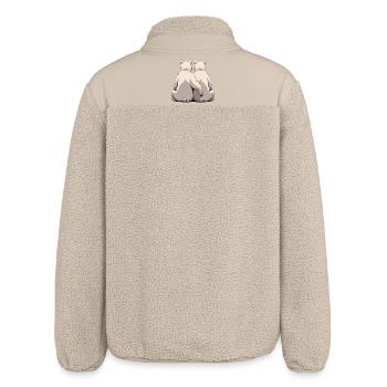 Zwei weiße Bären Rücken an Rücken - Relaxed Fit Unisex Sherpajacke von Stanley/Stella - Beige - Hinten