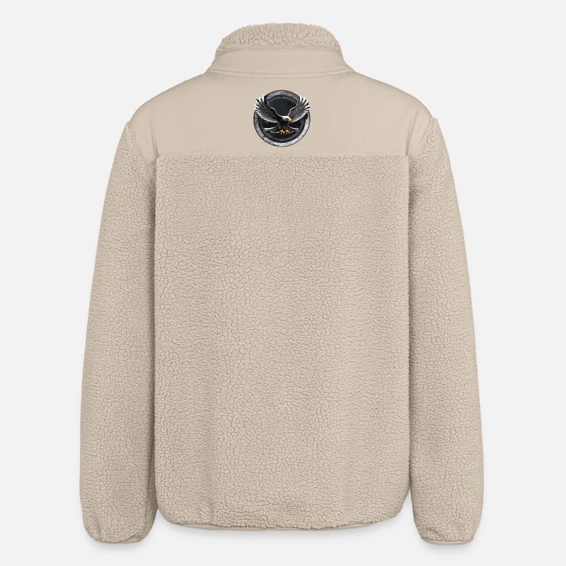 Eagle logo in circle - Relaxed Fit Unisex Sherpa Jacket by Stanley/Stella - beige