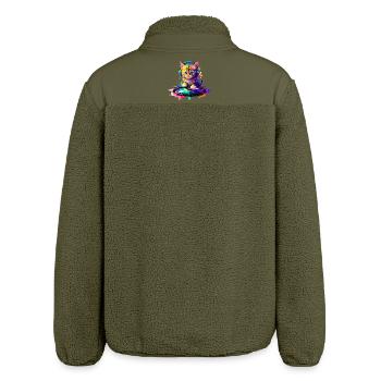 Kätzchen DJ - Regenbogen 2 - Relaxed Fit Unisex Sherpajacke von Stanley/Stella - Khaki - Hinten