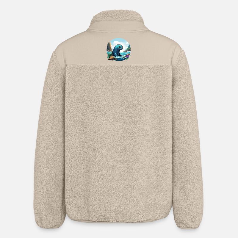 Phoque sur la côte - Veste sherpa unisexe coupe décontractée Stanley/Stella - beige