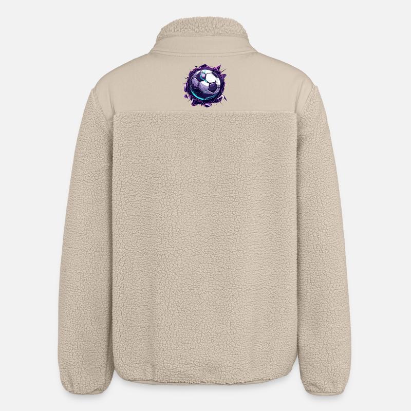 Fußball Comic Look - Relaxed Fit Unisex Sherpajacke von Stanley/Stella - Beige