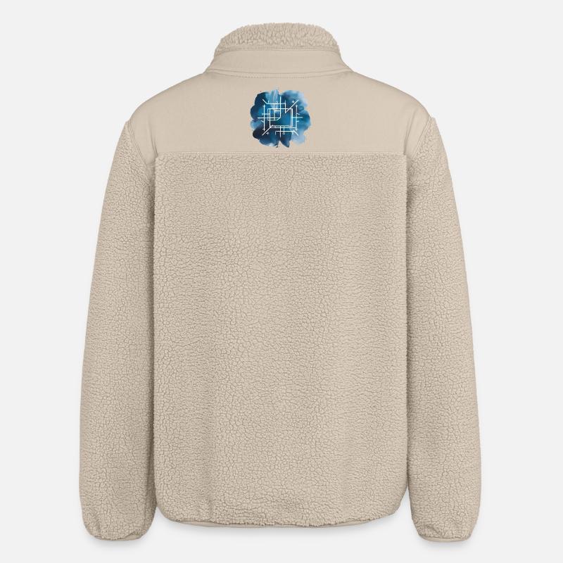 Plan d’architecture Print - Veste sherpa unisexe coupe décontractée Stanley/Stella - beige