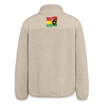 Lion Reggae Flag - Relaxed Fit Unisex Sherpa Jacket by Stanley/Stella - beige - Back