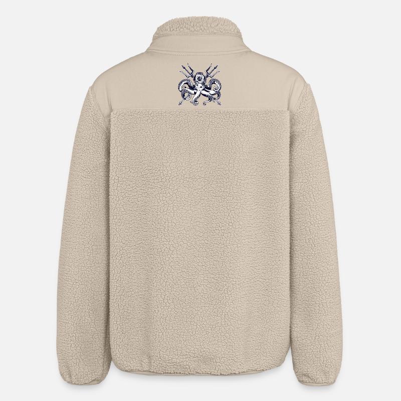 Trident Diving Octopus - Relaxed Fit Unisex Sherpajacke von Stanley/Stella - Beige