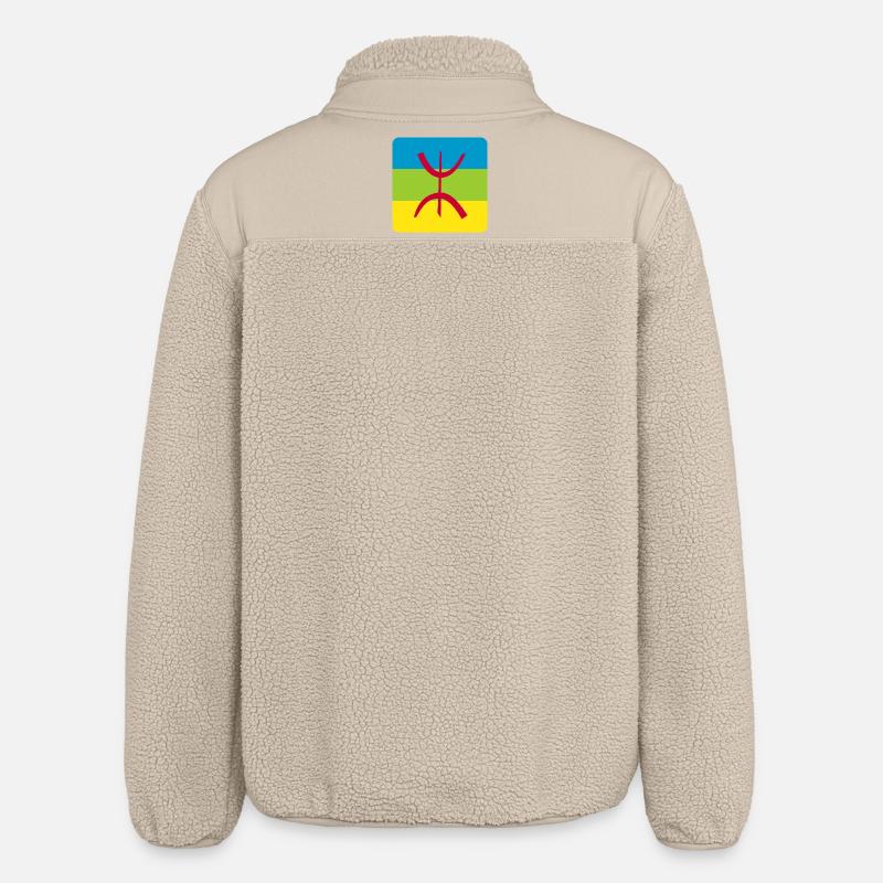 berber flag sticker amazigh ref - Relaxed Fit Unisex Sherpa Jacket by Stanley/Stella - beige