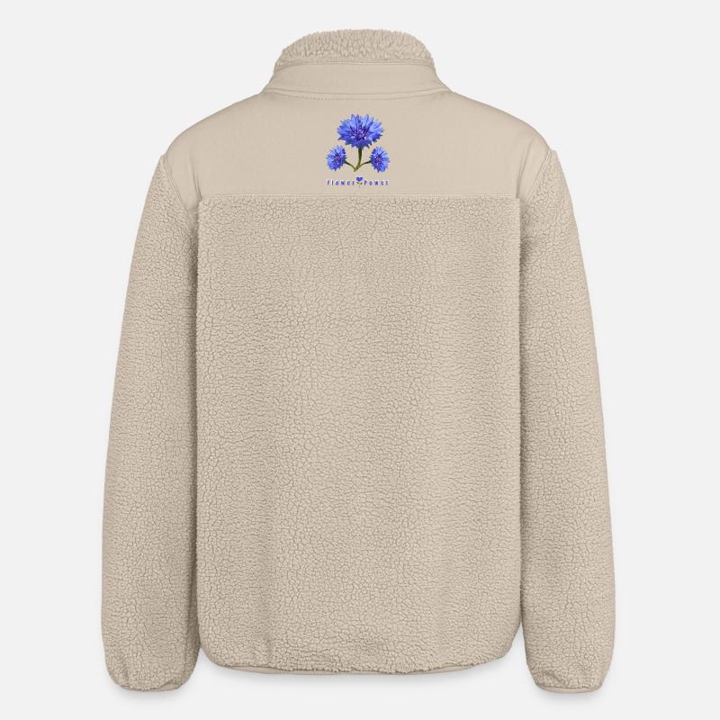 Fleur de maïs bleu - Veste sherpa unisexe coupe décontractée Stanley/Stella - beige