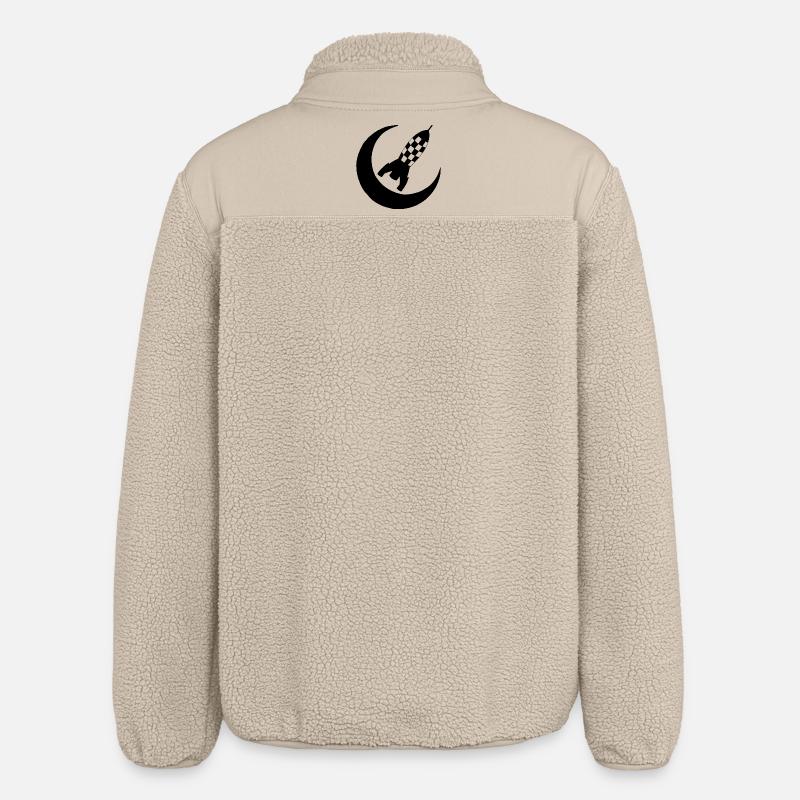 Black rocket and half-moon - Relaxed Fit Unisex Sherpa Jacket by Stanley/Stella - beige