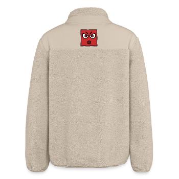 Funny Emoji Emoticon Expression Kawaii Square Face - Relaxed Fit Unisex Sherpa Jacket by Stanley/Stella - beige - Back