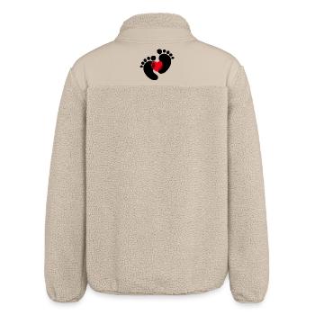 Herz Schwanger Babyfüße - Relaxed Fit Unisex Sherpajacke von Stanley/Stella - Beige - Hinten