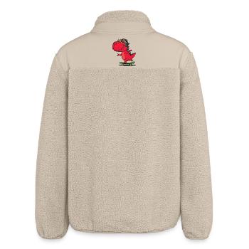 Cool Dinosaur Headset Funny Sunglasses - Relaxed Fit Unisex Sherpa Jacket by Stanley/Stella - beige - Back