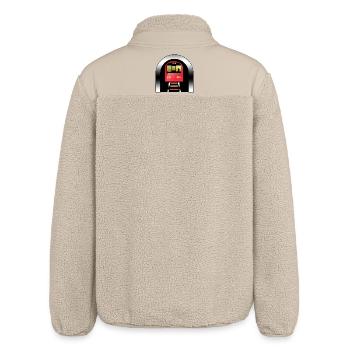 Londoner roter Zug unter dem Bogen - Relaxed Fit Unisex Sherpajacke von Stanley/Stella - Beige - Hinten