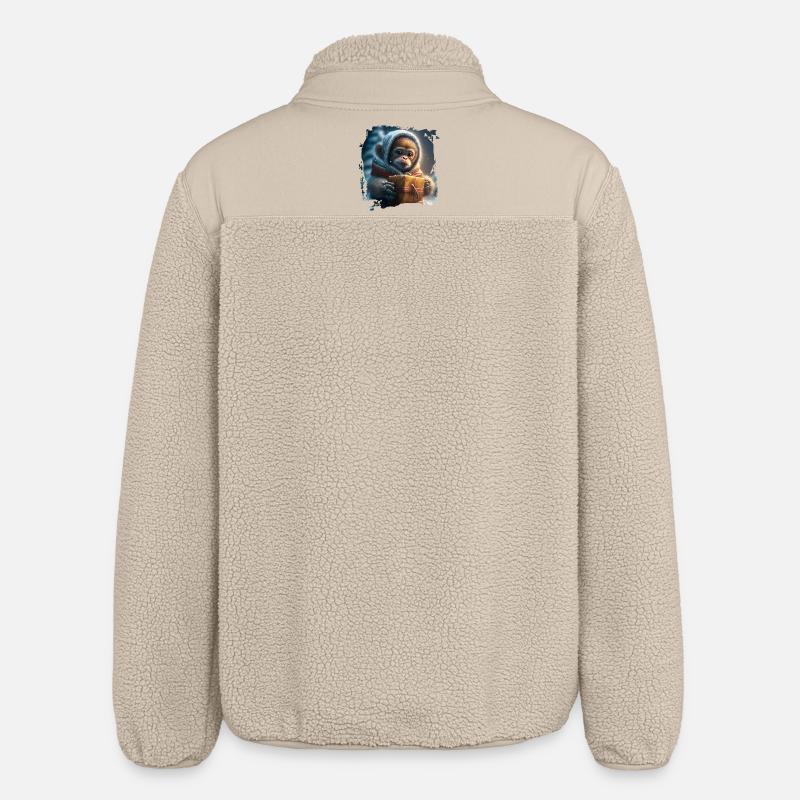 Winterlicher Orangutan Geschenk - Relaxed Fit Unisex Sherpajacke von Stanley/Stella - Beige