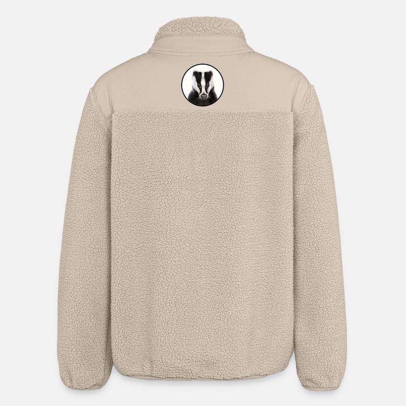 Badger with logo - Relaxed Fit Unisex Sherpa Jacket by Stanley/Stella - beige
