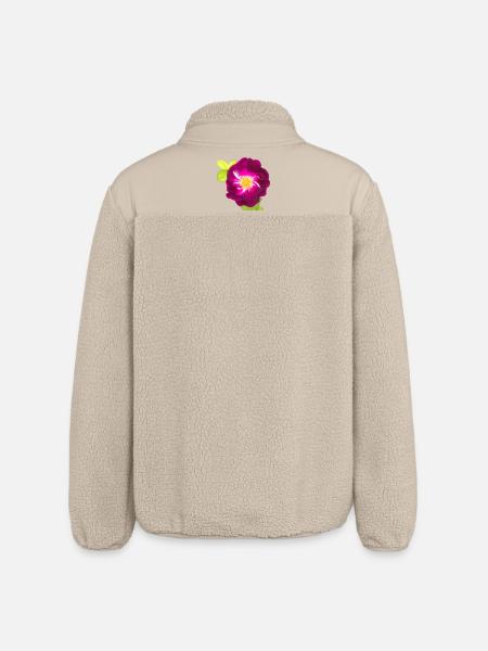 Purple Rose - painting - Relaxed Fit Unisex Sherpa Jacket by Stanley/Stella - beige