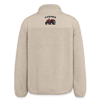 Traktor Landwirt Spruch Nutzfahrzeug Fahrzeug Feld - Relaxed Fit Unisex Sherpajacke von Stanley/Stella - Beige - Hinten