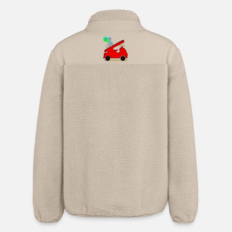 SCHULKIND EINSCHULUNG FEUERWEHRAUTO MAUS - Relaxed Fit Unisex Sherpajacke von Stanley/Stella - Beige