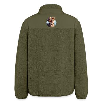 Niedliches Hundedesign - Tiere, Freude, Liebe - Relaxed Fit Unisex Sherpajacke von Stanley/Stella - Khaki - Hinten