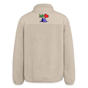 Tents Camping Camper Statement Wanderlust Heart - Relaxed Fit Unisex Sherpa Jacket by Stanley/Stella - beige - Back