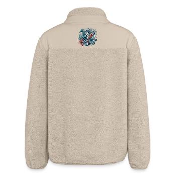 Mermaid Mermaid Seahorse Gift - Relaxed Fit Unisex Sherpa Jacket by Stanley/Stella - beige - Back