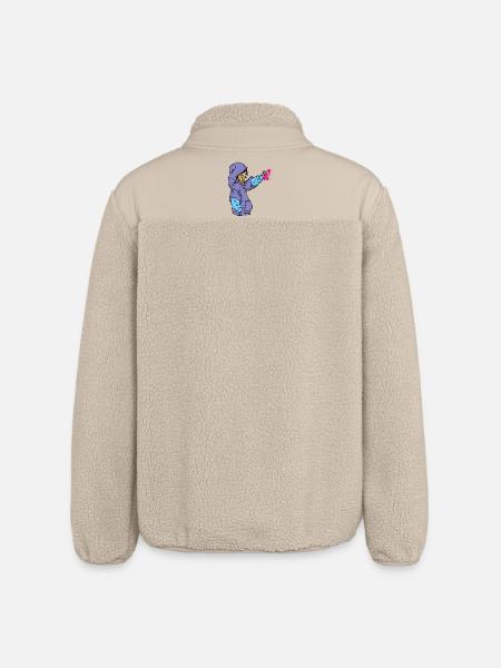 Graffiti Spraydose Kunst Strassenkunst Sprayer - Relaxed Fit Unisex Sherpajacke von Stanley/Stella - Beige